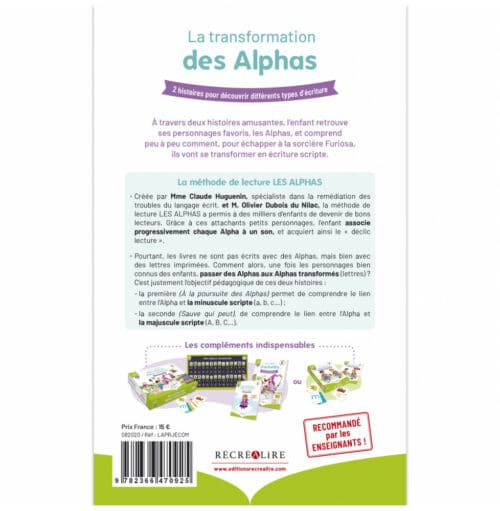 La Transformation des Alphas est un outil indispensable de la méthode de lecture LES ALPHAS pour faire entrer les enfants dans la lecture.